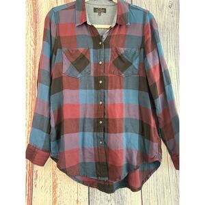 Lucky Brand Women's Long Sleeve Plaid Top Size Small